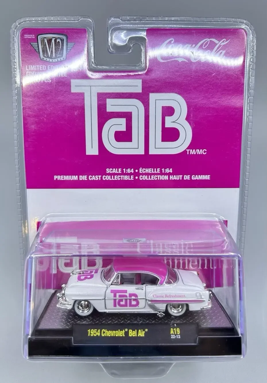 M2 Machines 1954 CHEVROLET Bel Air TAB Coca Cola Pink Diecast 1:64 Scale NIP